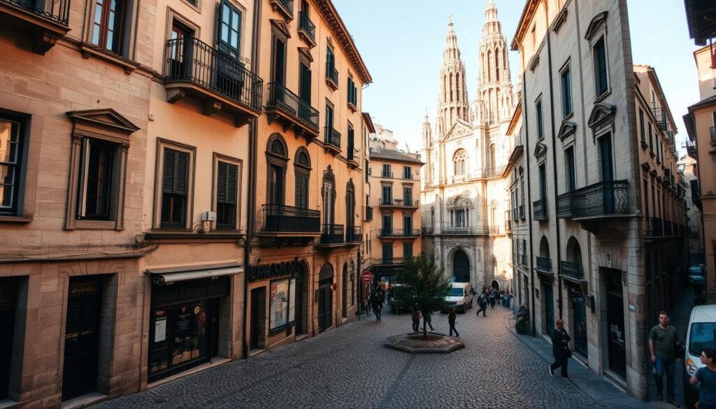 Cobblestone streets wind through a labyrinth of medieval architecture, the Gothic Quarter's timeless charm on full display. Centuries-old stone facades, ornate windows, and wrought-iron balconies cast long shadows in the golden afternoon light. Towering cathedrals and cozy plazas, bustling with locals and curious tourists, evoke a tangible sense of history. Capture the essence of this historic Barcelona neighborhood - the interplay of light and shadow, the harmony of ancient and modern, the alluring ambiance that beckons exploration. Cobblestone streets wind through a labyrinth of medieval architecture, the Gothic Quarter's timeless charm on full display. Centuries-old stone facades, ornate windows, and wrought-iron balconies cast long shadows in the golden afternoon light. Towering cathedrals and cozy plazas, bustling with locals and curious tourists, evoke a tangible sense of history. Capture the essence of this historic Barcelona neighborhood - the interplay of light and shadow, the harmony of ancient and modern, the alluring ambiance that beckons exploration.